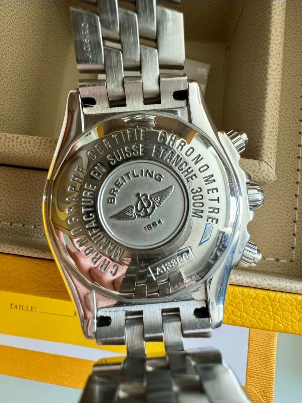 Breitling Chronomat Evo. Silver & Dark Blue Custom Timepiece